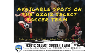 Kick Off Your Passion: Join the G2012 Select Soccer Team!
